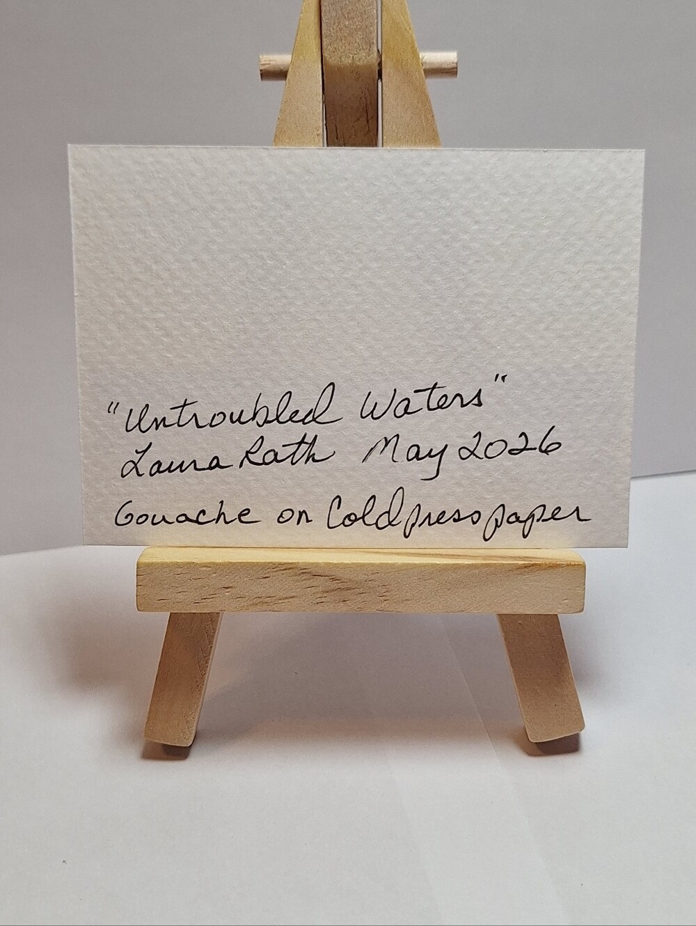 "Untroubled Waters" Hand-painted gouache painting (Tiny original artwork) - Picture 4 of 9